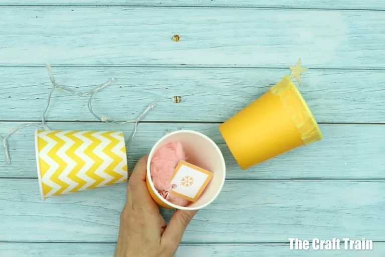 Light up paper cup DIY advent calendar steps