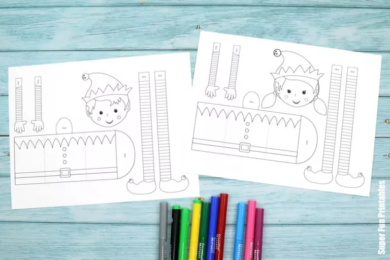 Colour your own elf crafts