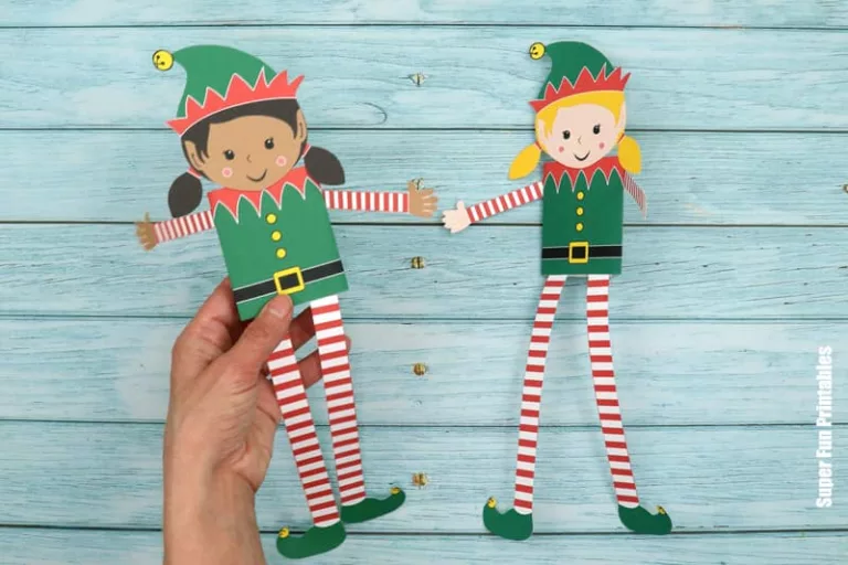 Cartoon girl elves papercraft for kids