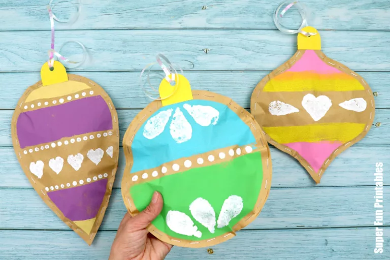 Stuffed paper baubles Christmas craft for kids