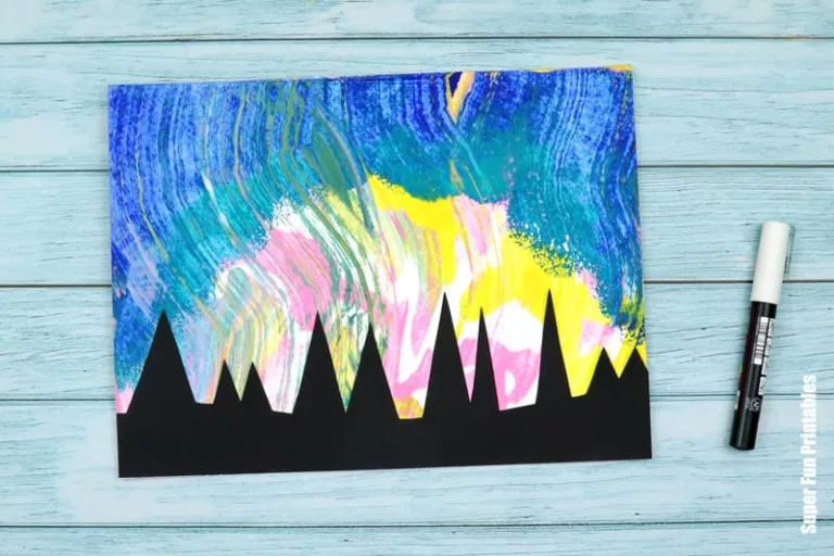 Aurora Borealis art steps