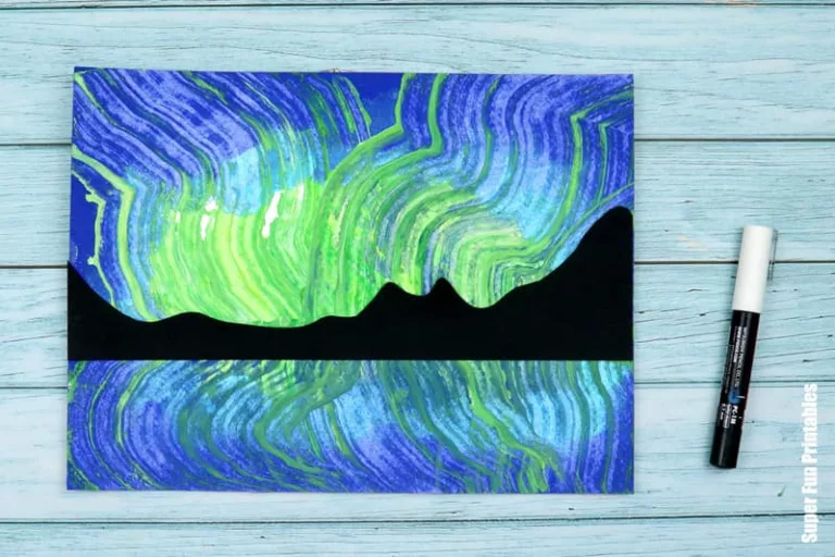 Aurora Borealis art steps