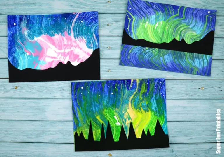 Aurora Borealis art steps