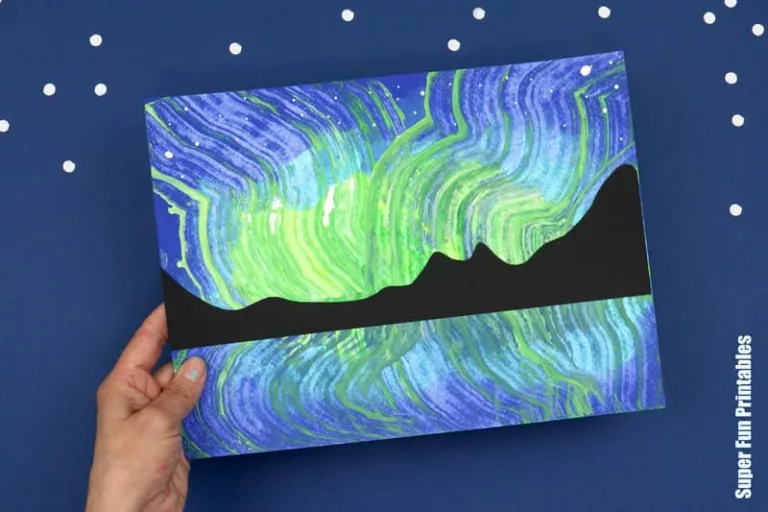 Aurora Borealis scrape art