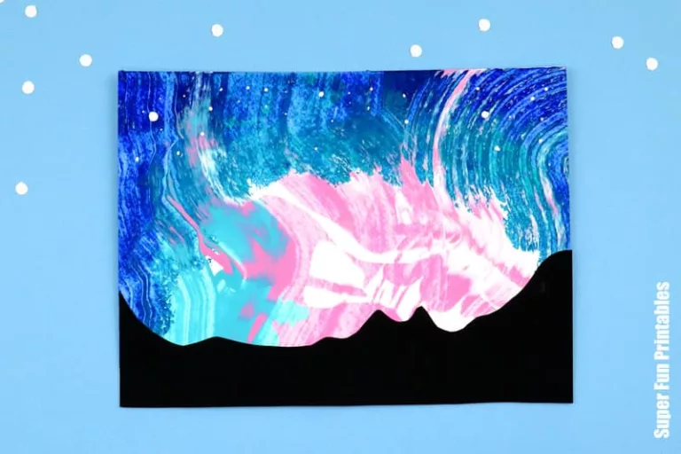 Aurora Borealis scrape art