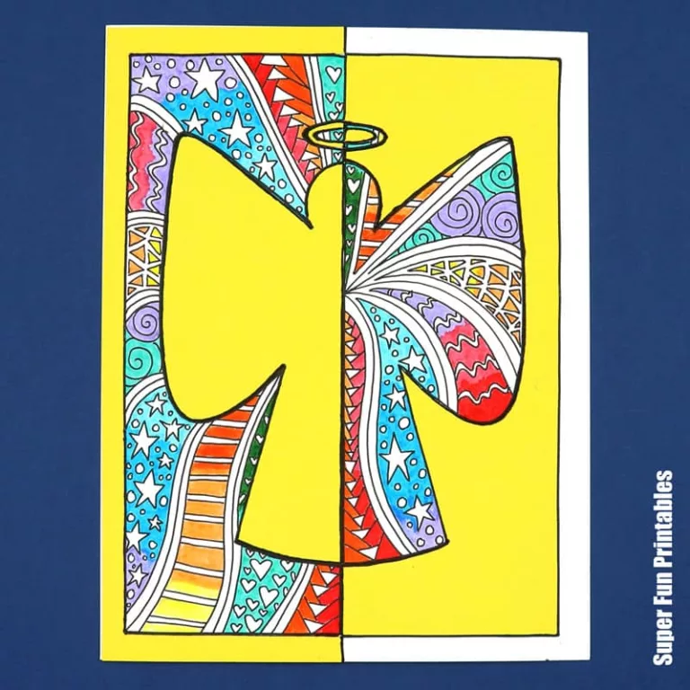 Angel positive negative pattern art