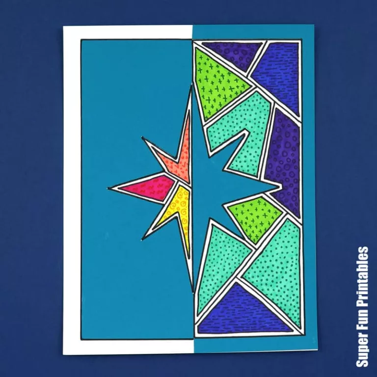 Christmas star positive negative pattern art