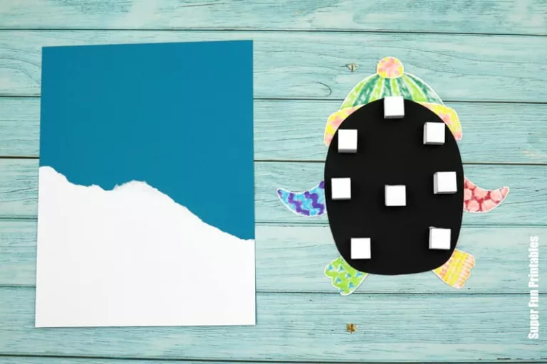 3D penguin pattern art steps