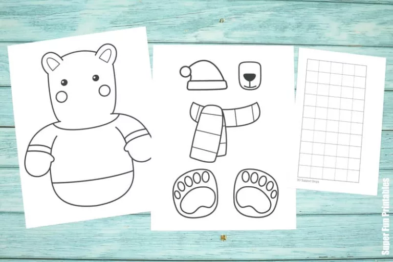 Template to create 3D Polar Bear pattern art