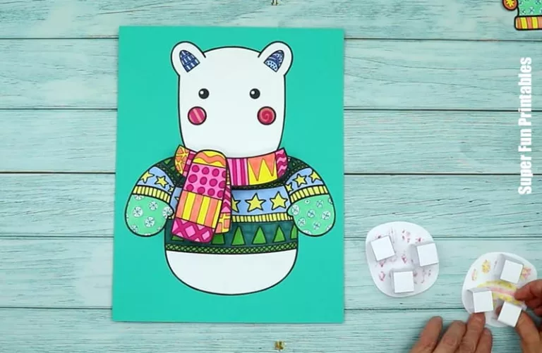 polar bear pattern art steps