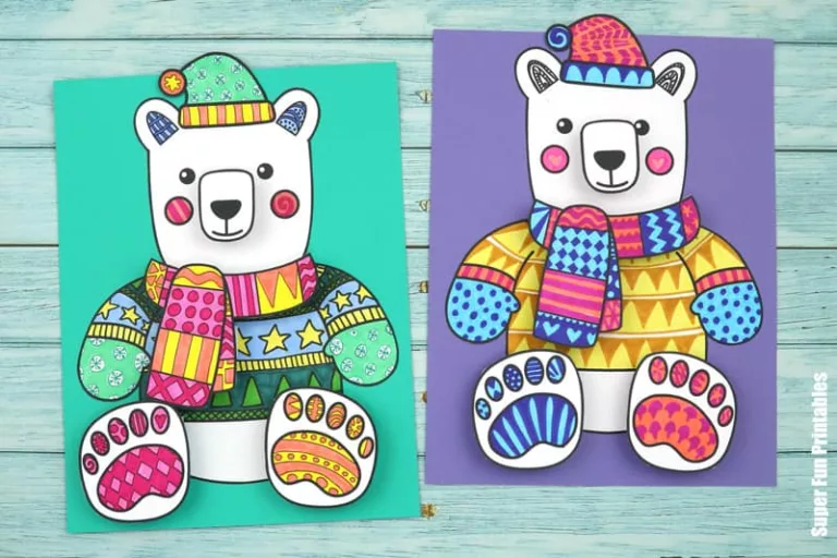 Steps to create 3D polar bear pattern art