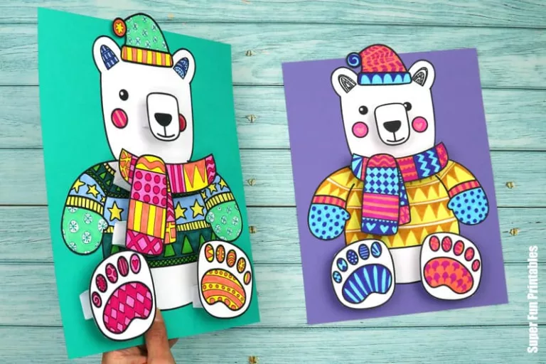 Steps to create 3D polar bear pattern art