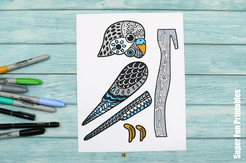 Budgie pattern art project steps