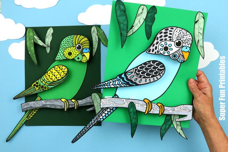 3D Budgie Pattern Art Project
