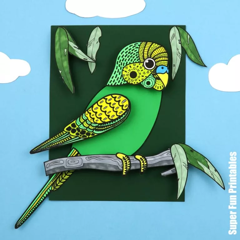3D Budgie Pattern Art Project