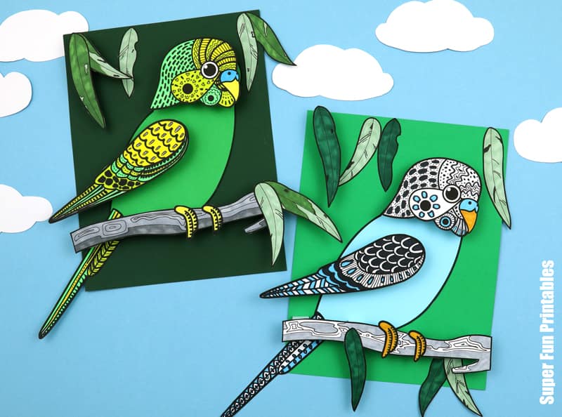 3D Budgie Pattern Art Project