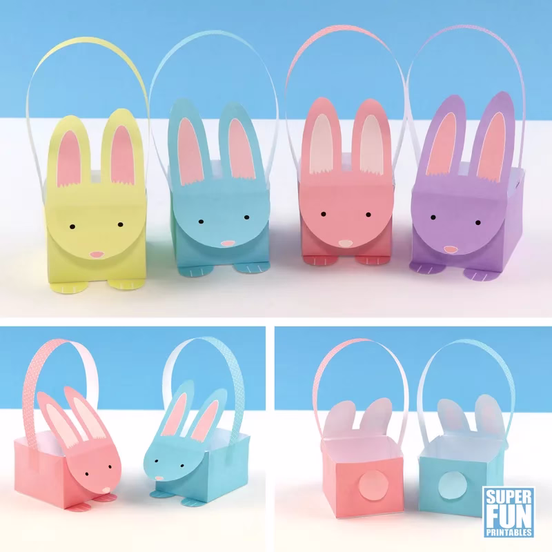 Easter bunny basket printable for kids