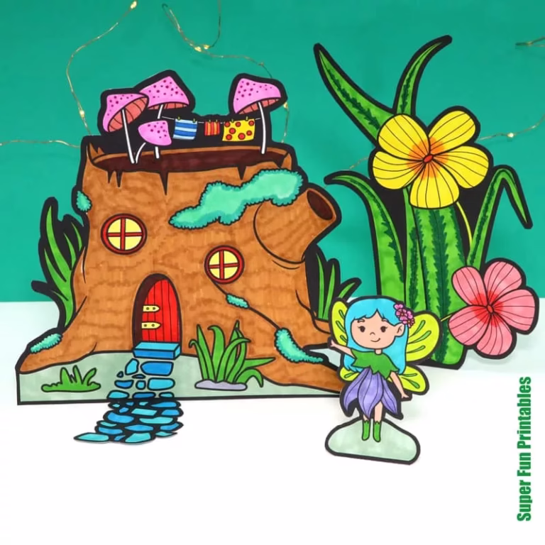 Printable paper fairy land square image