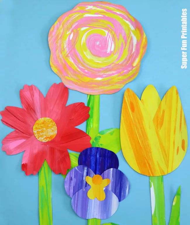 Scrape art flower garden