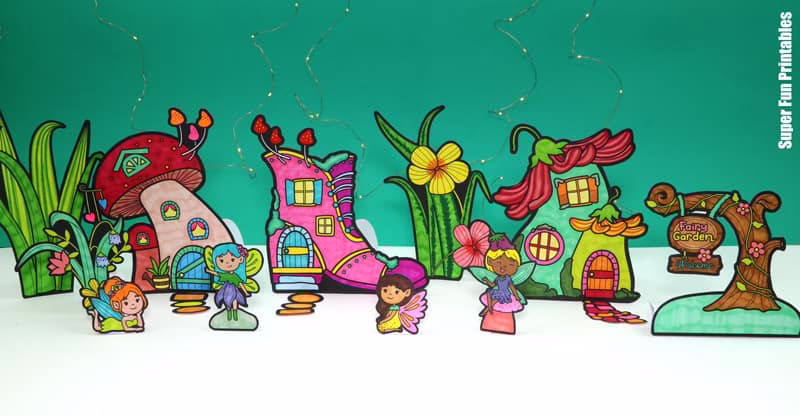 Printable paper fairy land DIY toy