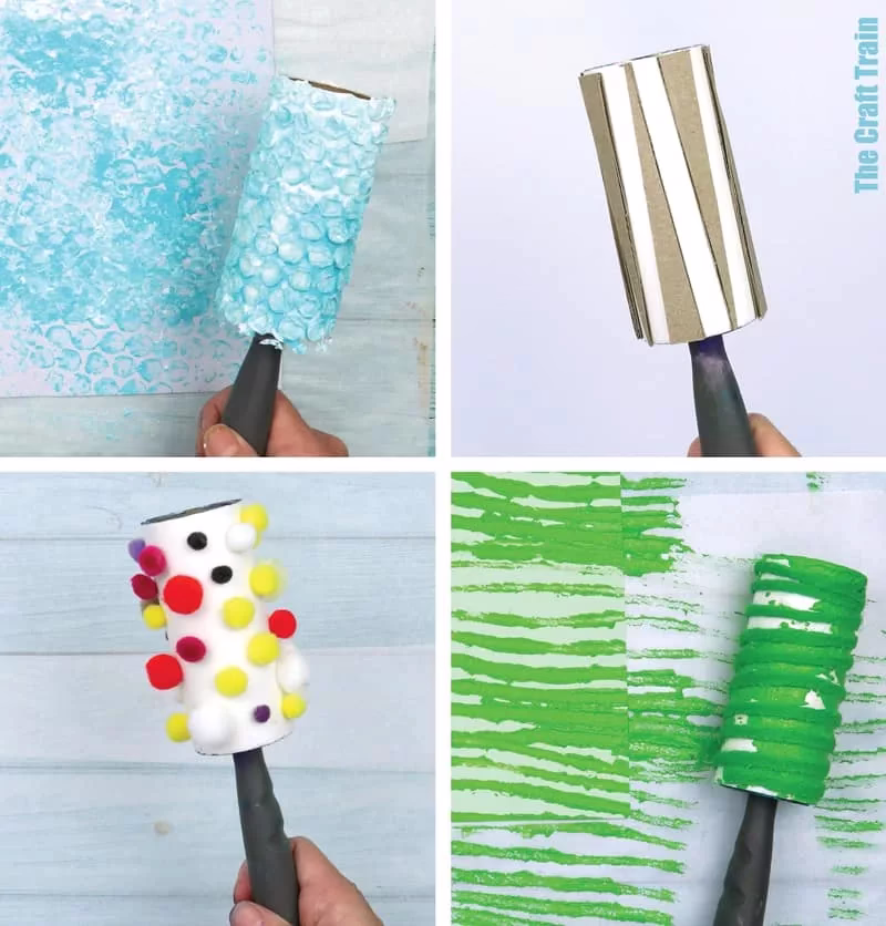 Lint Roller Painting process art idea for kids
