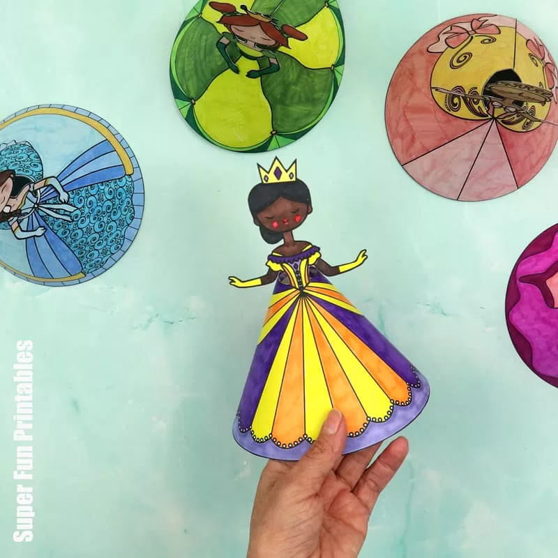 Steps to make printable princess dolls