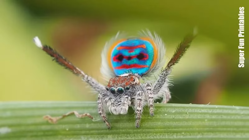 Peacock spider stock photograph