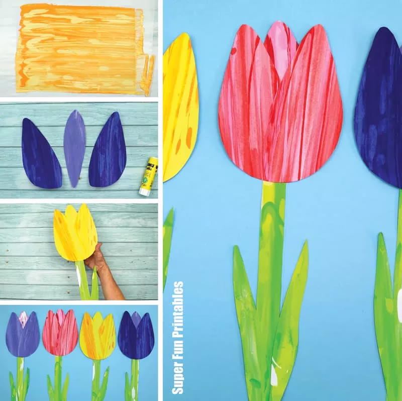 scrape painted tulips