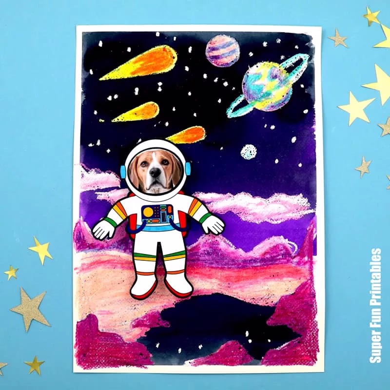 Dog astronaut in space