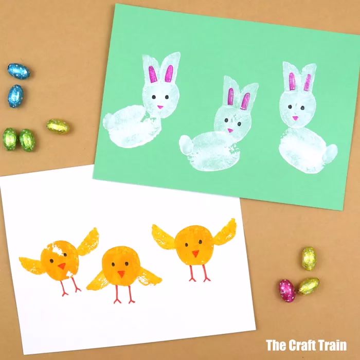 Easter potato stamp art