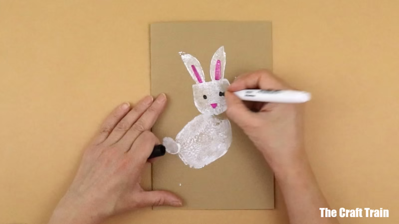 drawing facial details on the bunny