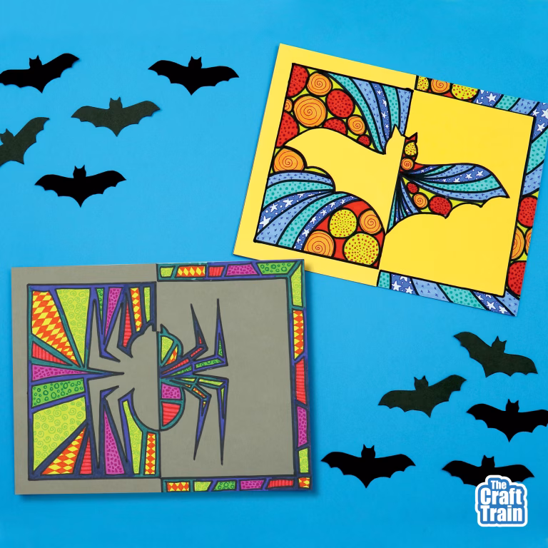 Halloween positive negative pattern art
