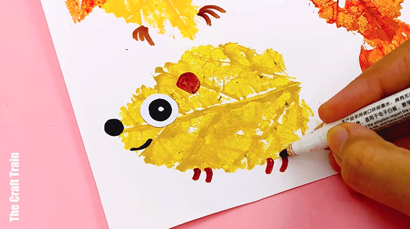 Leaf printing animal art activity steps