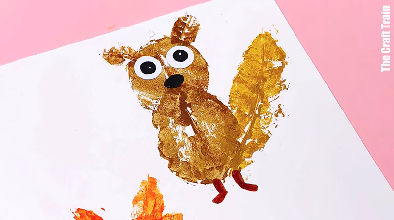 Leaf printing animal art activity steps