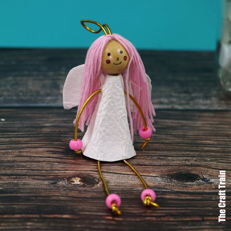 Egg carton angel craft steps
