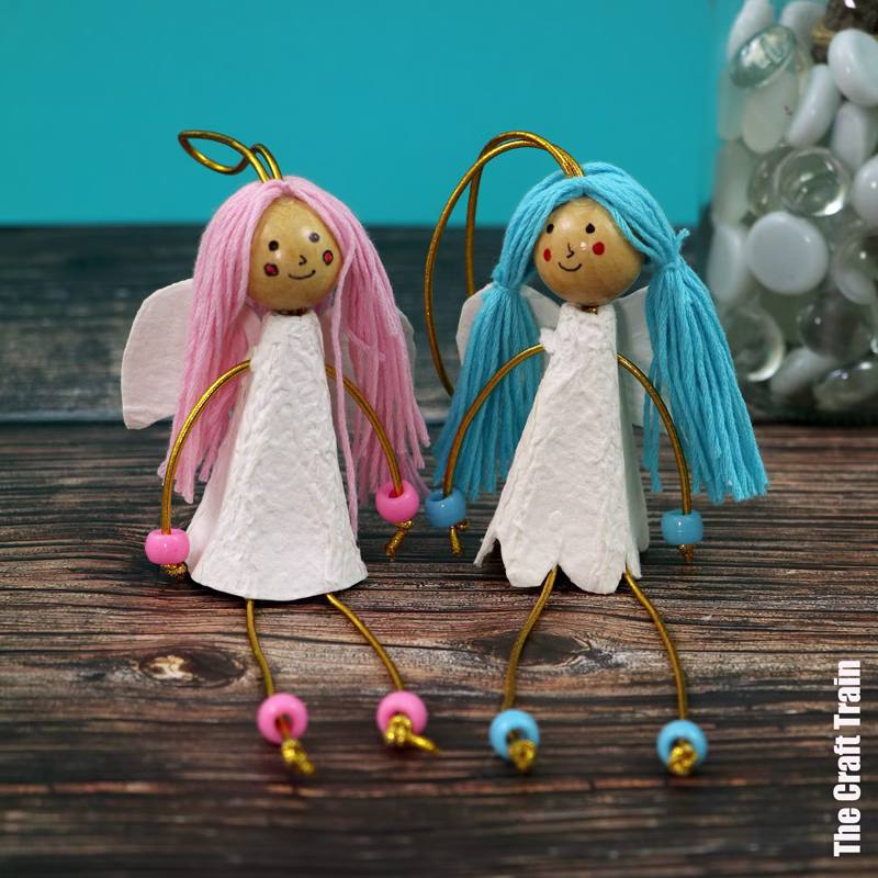 Egg carton angel craft steps