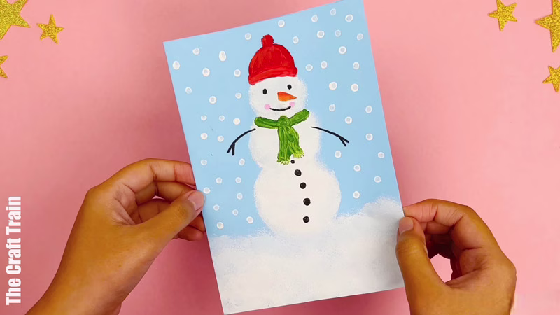 Sponge snowman steps