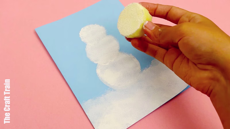 Sponge snowman steps