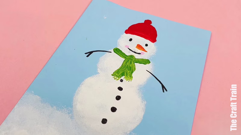 Sponge snowman steps