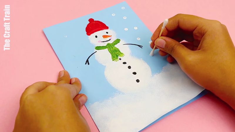 Sponge snowman steps