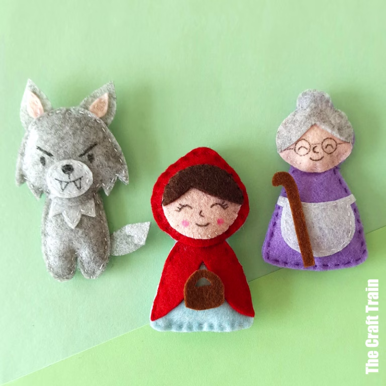 Red Riding Hood dolls hand sewn felt characters for childrens' story telling