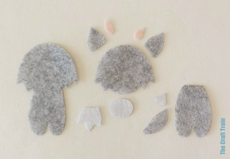 Wolf shapes from Red Riding Hood sewing craft