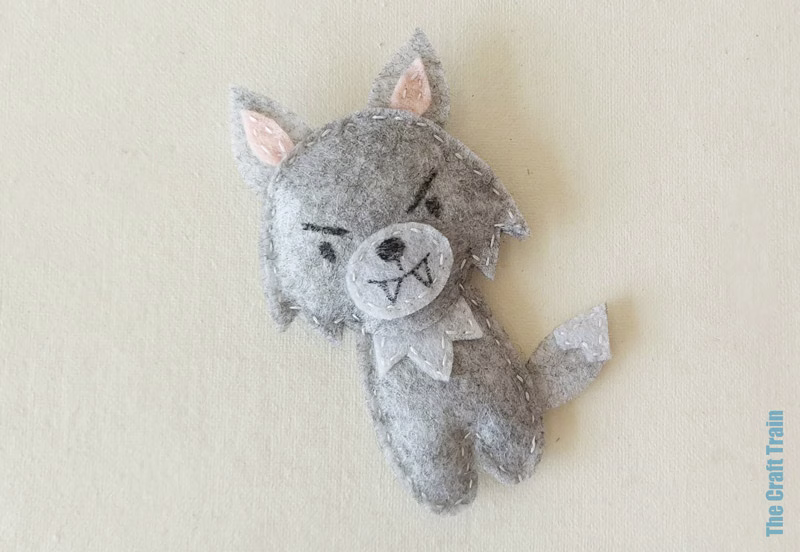 Wolf felt doll