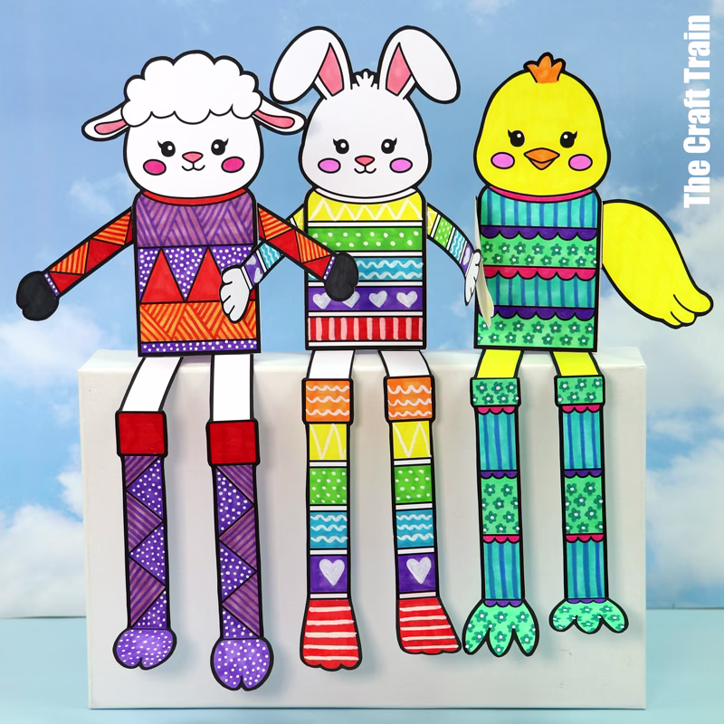 Spring animal pattern art shelf sitters