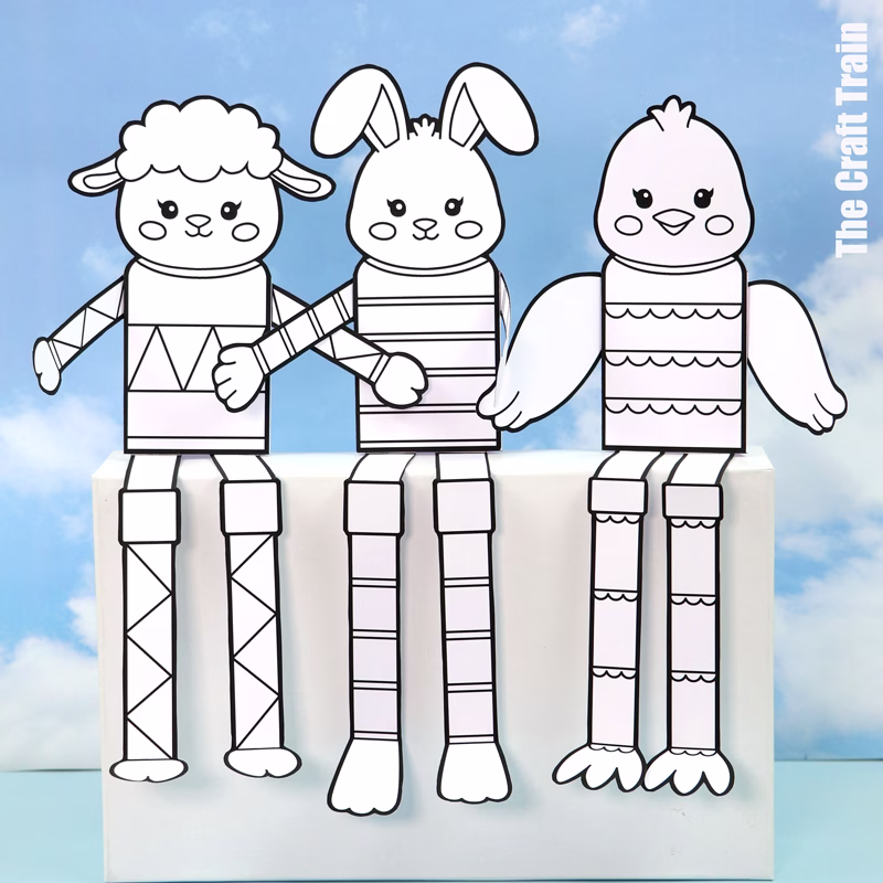 Spring animal pattern art shelf sitters