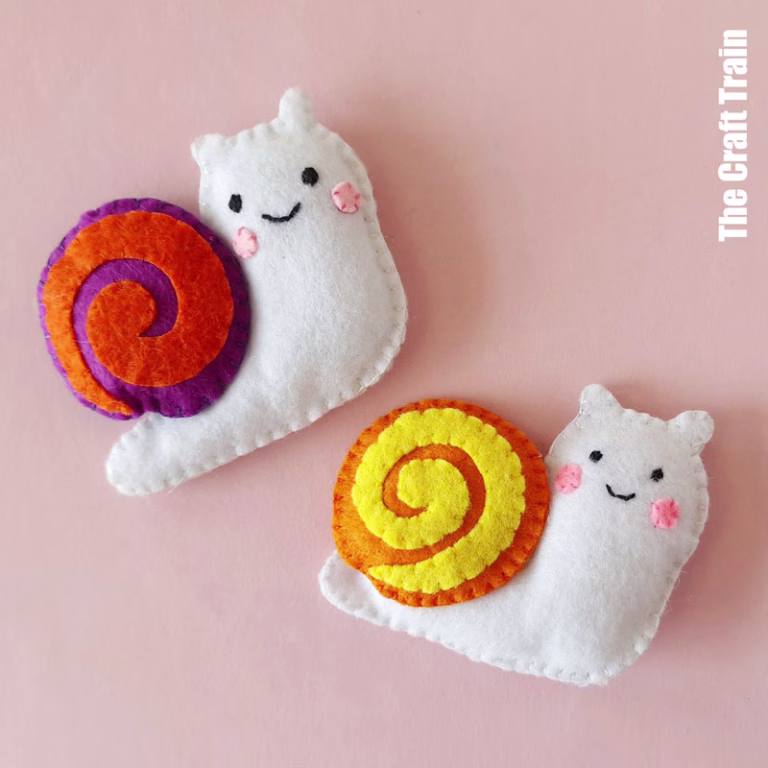Felt snail sewing craft for kids