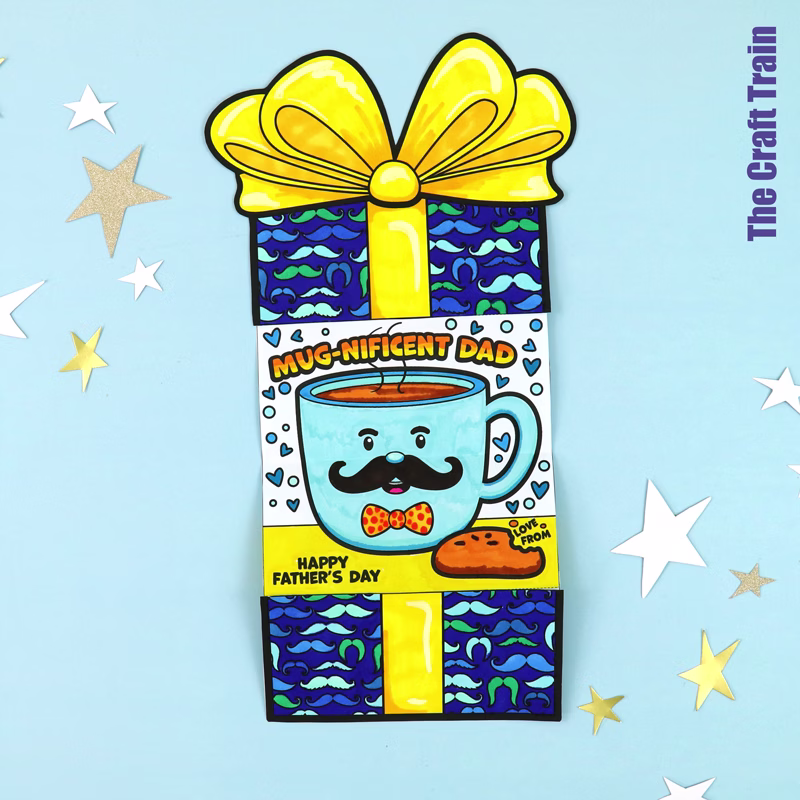 Father's Day present card with graphic message open
