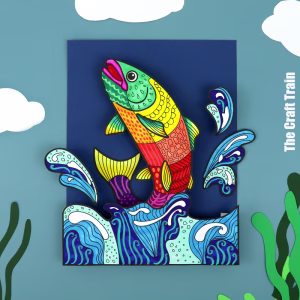 Rainbow Trout pattern art project for kids