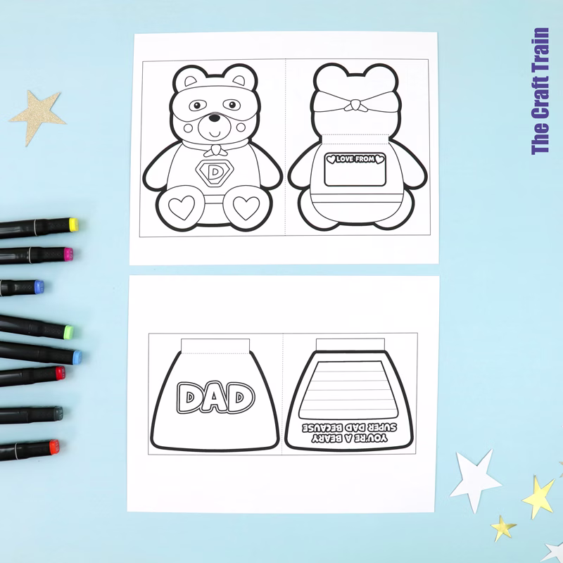 Super Bear Father's Day card steps