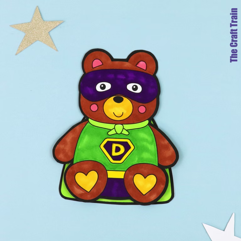 Super Bear Father's Day Card for kids